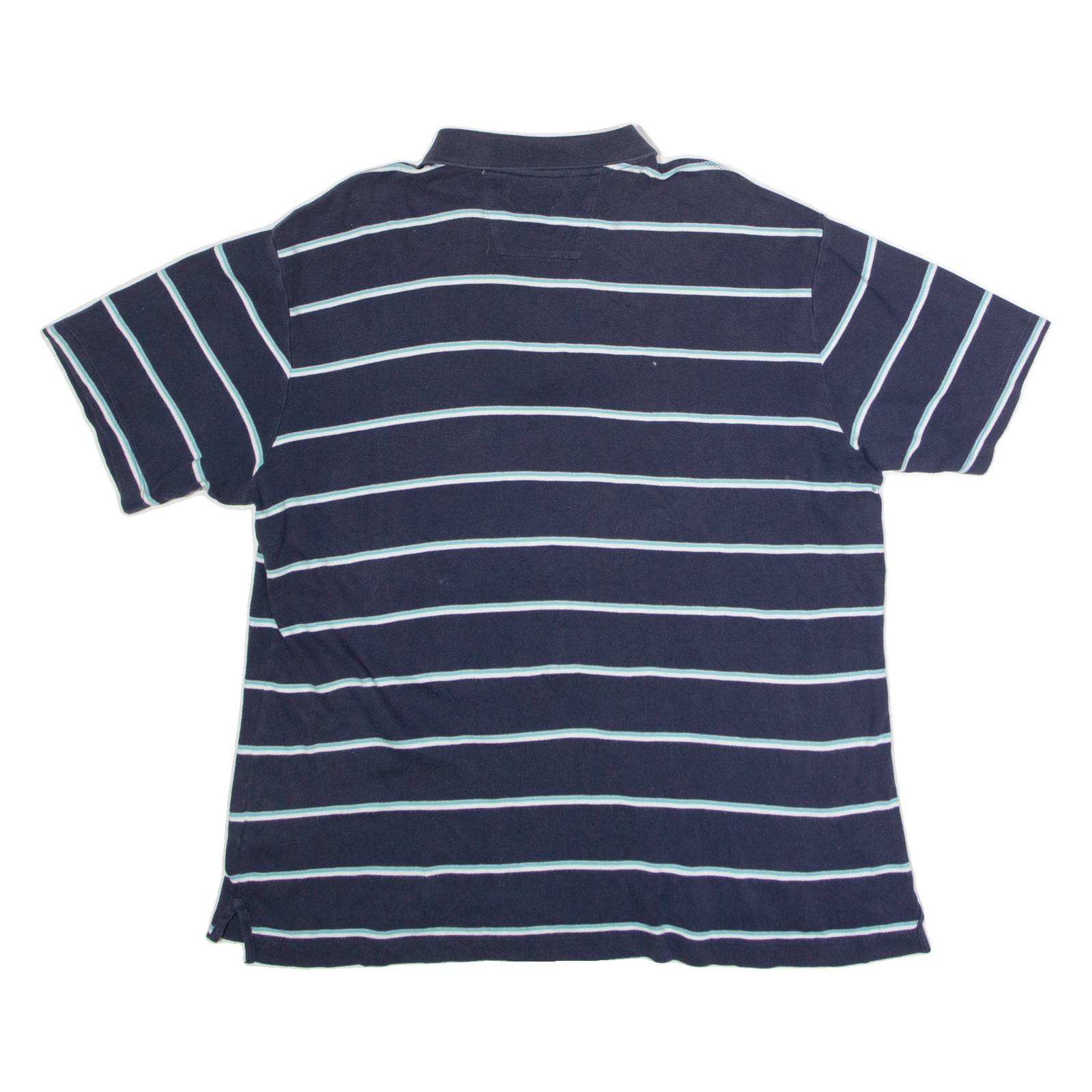 NAUTICA Mens Polo Shirt Blue Striped XL