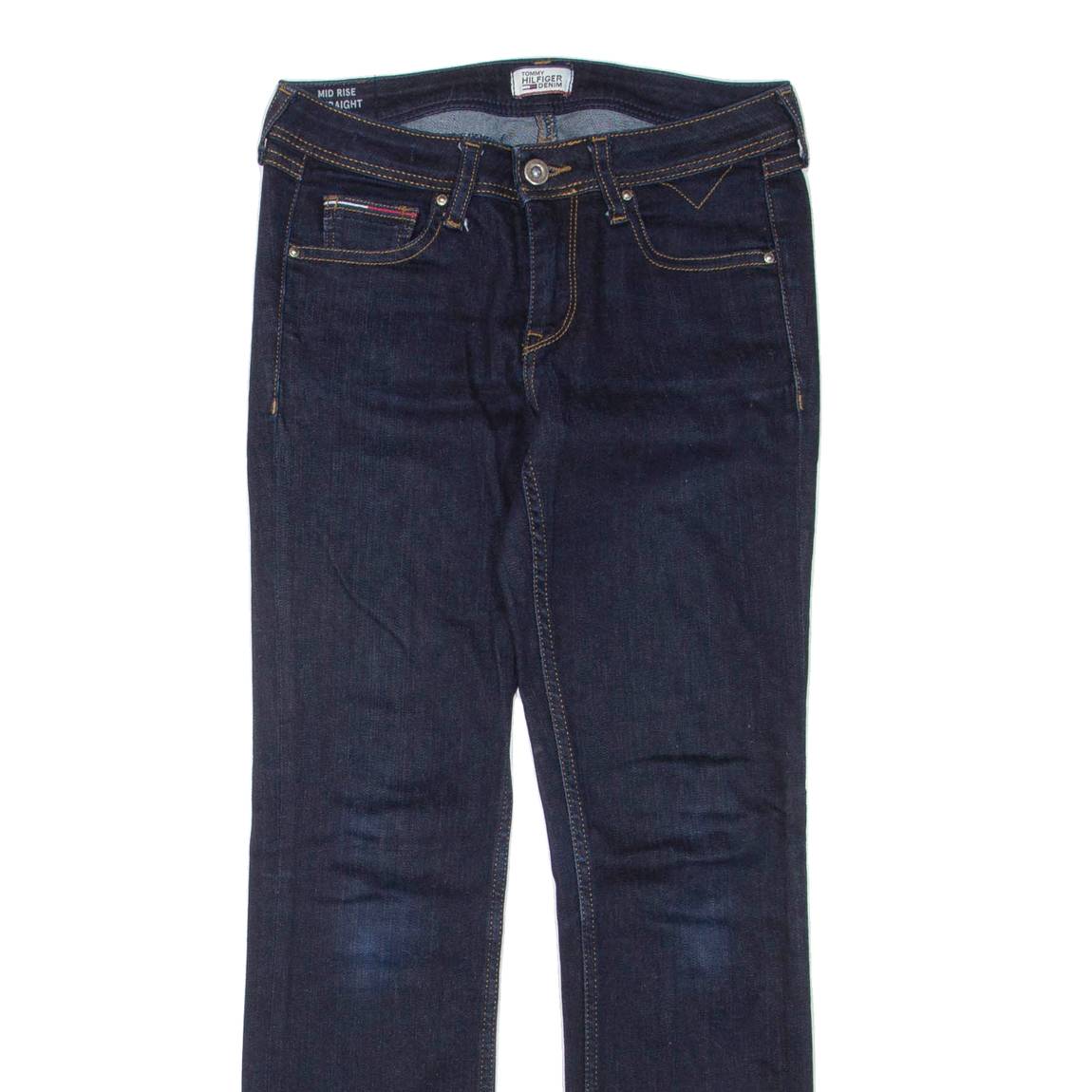 TOMMY HILFIGER Womens Jeans Blue Regular Straight W26 L27