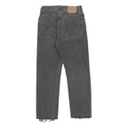 LEVI'S 501 Womens Jeans Black Regular Straight Denim Rinse W24 L26 Raw Hem