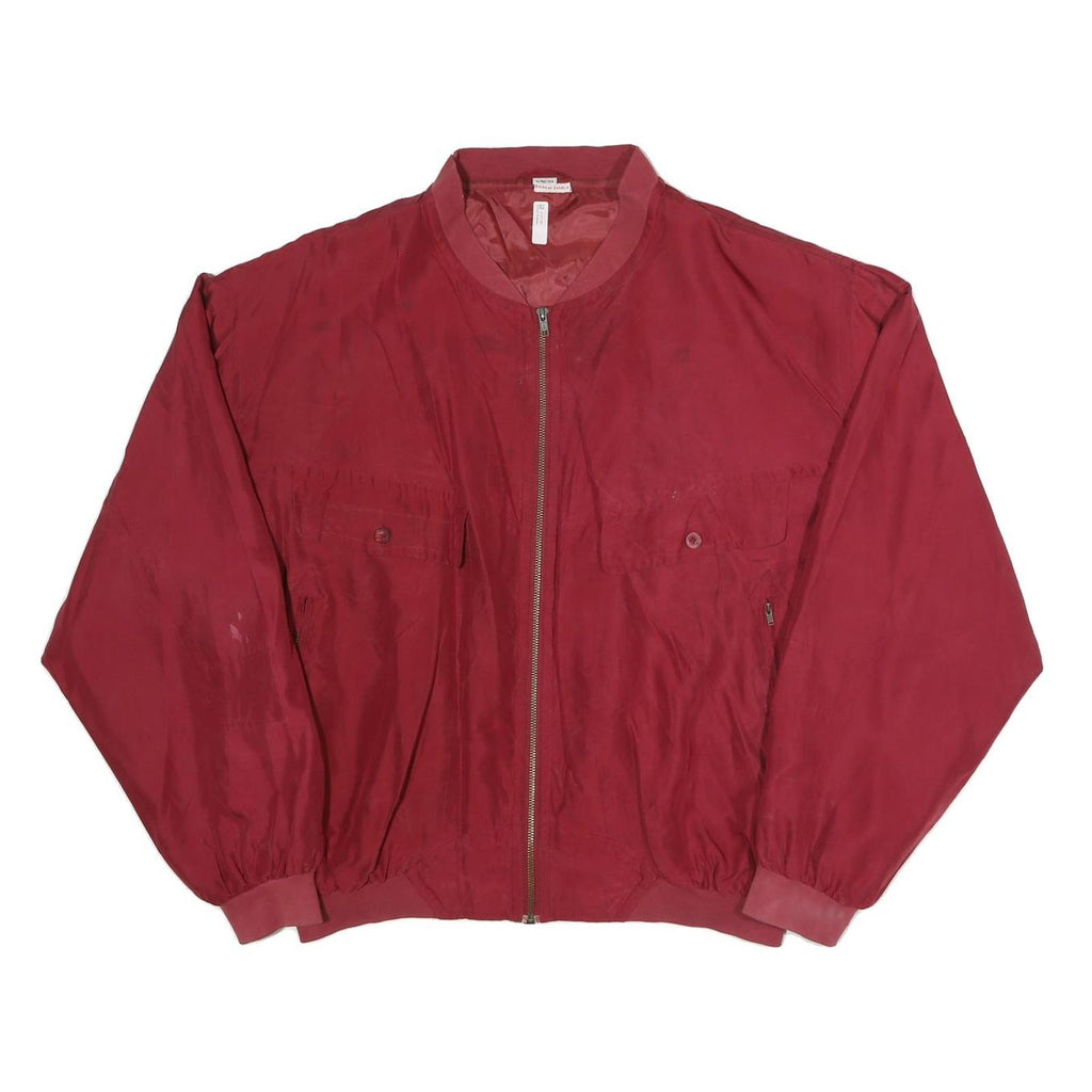 SILVERWOODS Mens Maroon Zip Jacket XL Polyester Blend Casual Lightweight