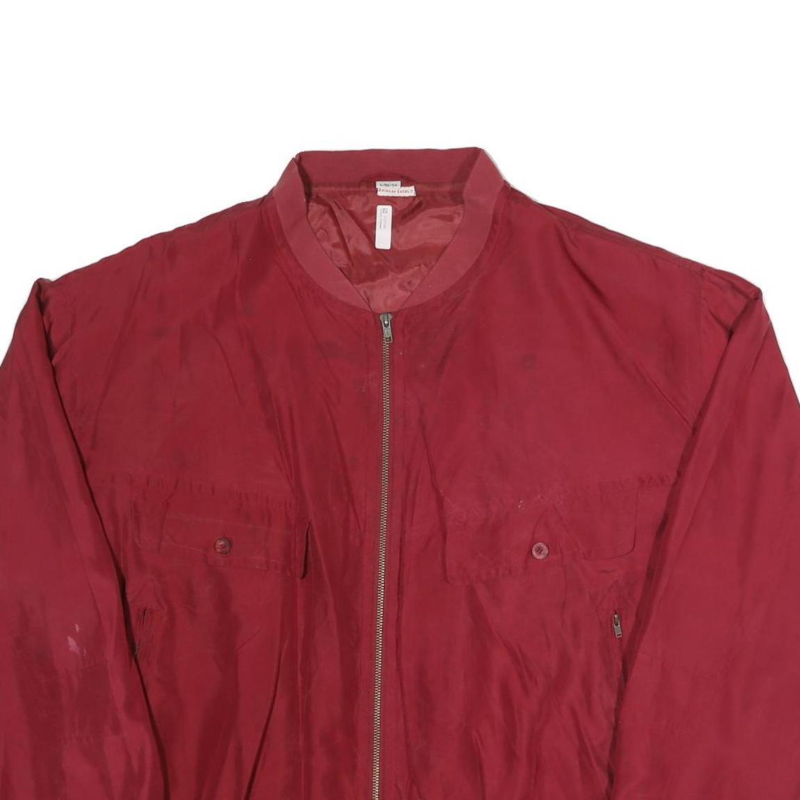 SILVERWOODS Mens Maroon Zip Jacket XL Polyester Blend Casual Lightweight