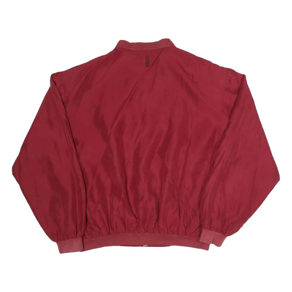 SILVERWOODS Mens Maroon Zip Jacket XL Polyester Blend Casual Lightweight