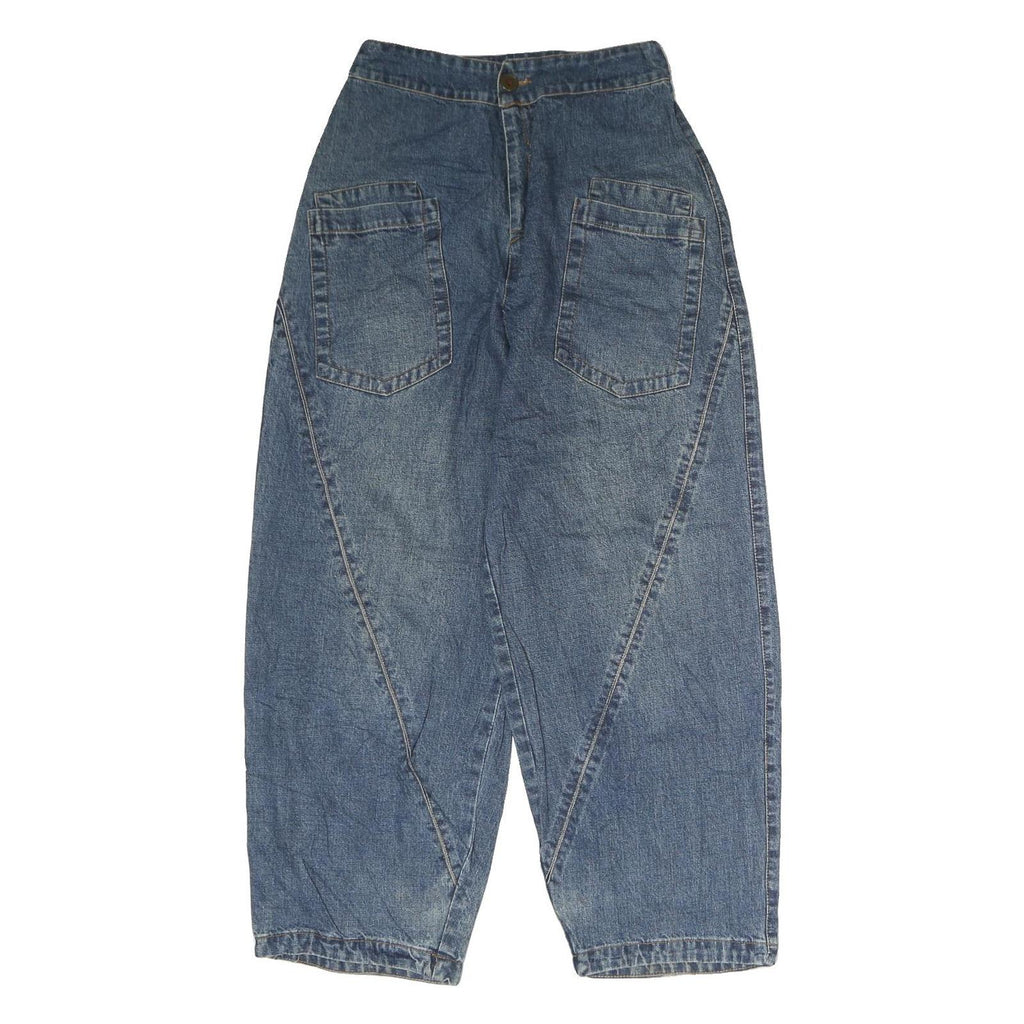 Womens Blue Regular Fit Straight Denim Cotton Jeans W24 L28 Casual Zip Closure