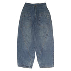 Womens Blue Regular Fit Straight Denim Cotton Jeans W24 L28 Casual Zip Closure