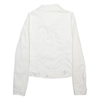 TOMMY HILFIGER Womens White Cotton Blend Button Jacket M Cotton Blend Plain