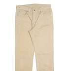 LEVI'S Mens Cotton Blend Beige Regular Straight Trousers W30 L30 Classic Zip