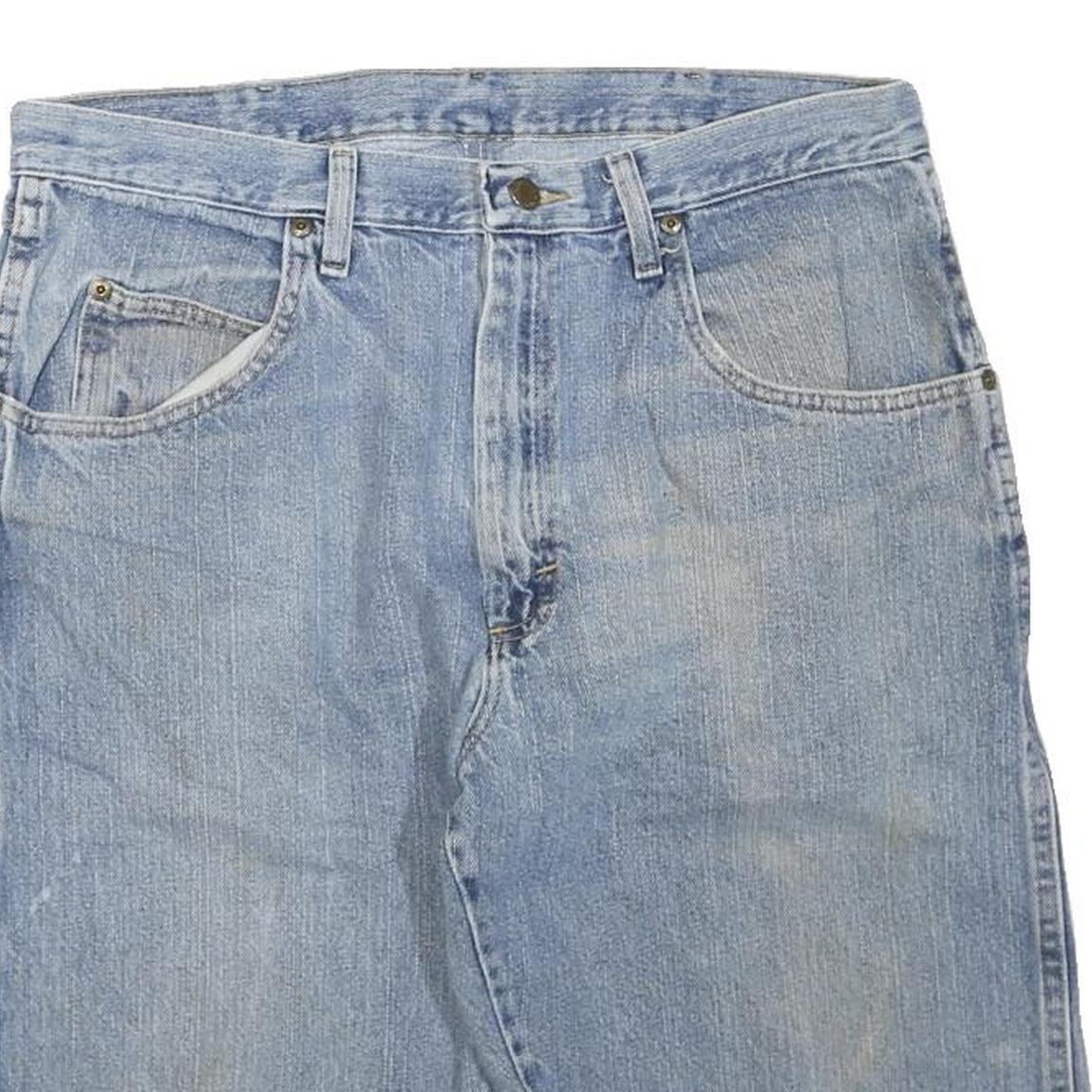 WRANGLER Mens Denim Blue Casual Shorts L W36 Classic Cotton Blend Comfortable