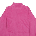 REEBOK Womens Pink & Black Zip Jacket L Polyester Blend Fleece Casual Activewear