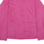 REEBOK Womens Pink & Black Zip Jacket L Polyester Blend Fleece Casual Activewear