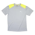 PUMA Mens Grey & Yellow Sports T-Shirt 2XL Short Sleeve Crew Neck Breathable