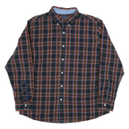 CHAPS Mens Black & Red Check Shirt L Button Down Collar Long Sleeve Cotton
