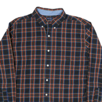 CHAPS Mens Black & Red Check Shirt L Button Down Collar Long Sleeve Cotton