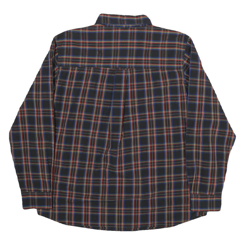 CHAPS Mens Black & Red Check Shirt L Button Down Collar Long Sleeve Cotton