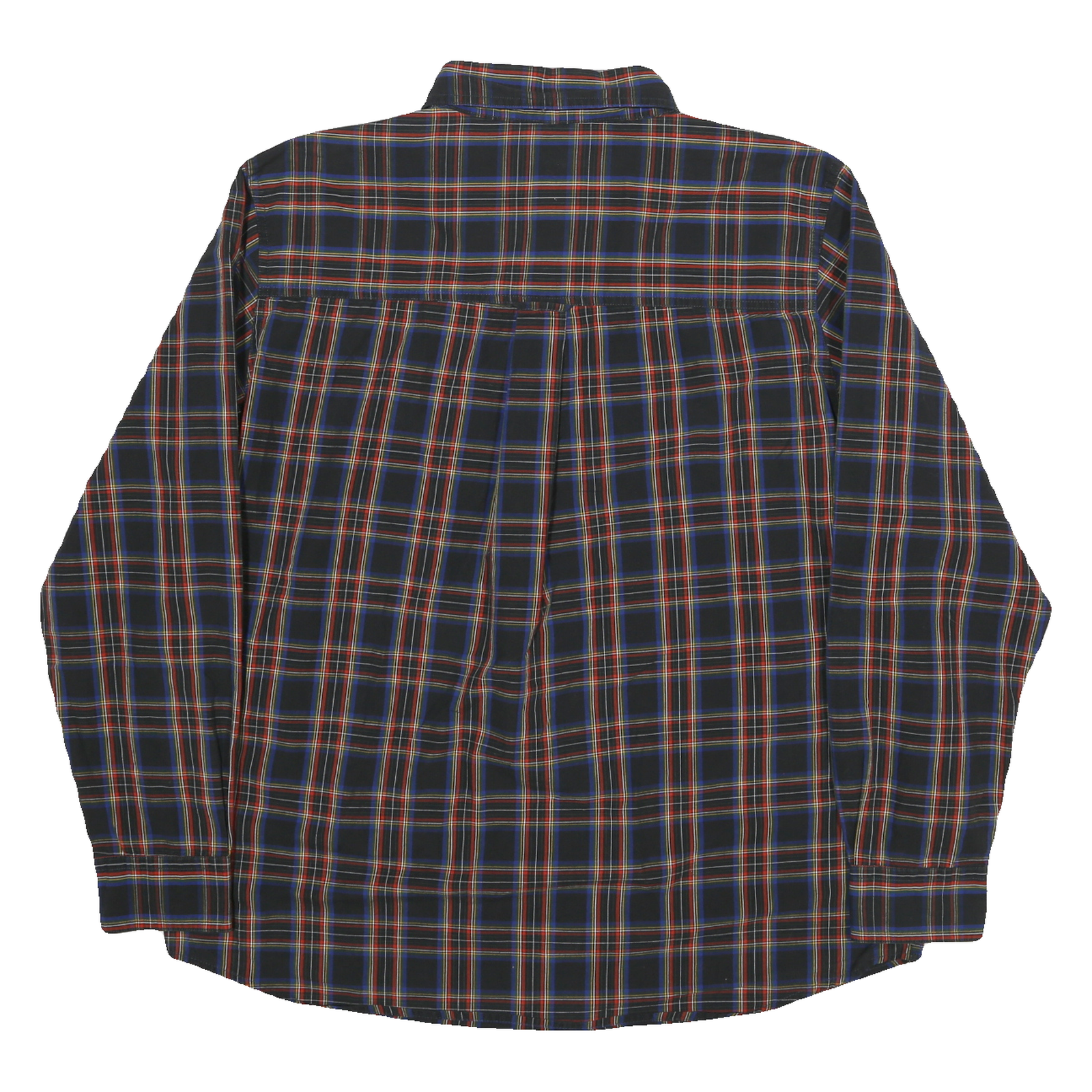 CHAPS Mens Black & Red Check Shirt L Button Down Collar Long Sleeve Cotton