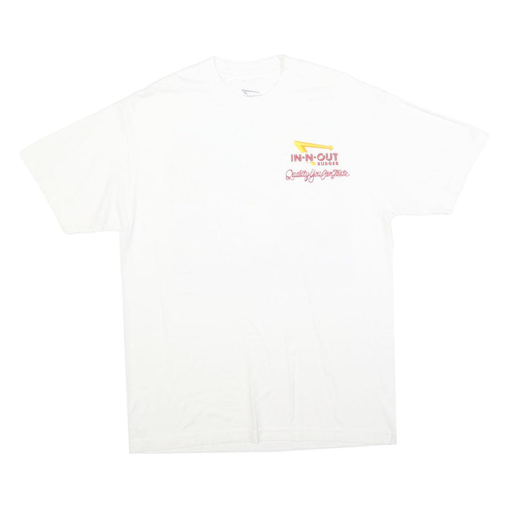 IN-N-OUT BURGER Mens White Graphic T-Shirt L Short Sleeve Crew Neck Casual