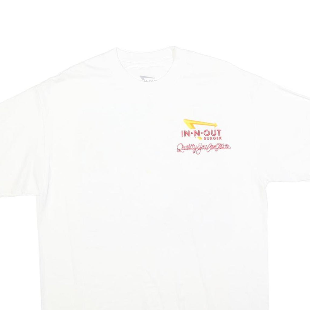 IN-N-OUT BURGER Mens White Graphic T-Shirt L Short Sleeve Crew Neck Casual