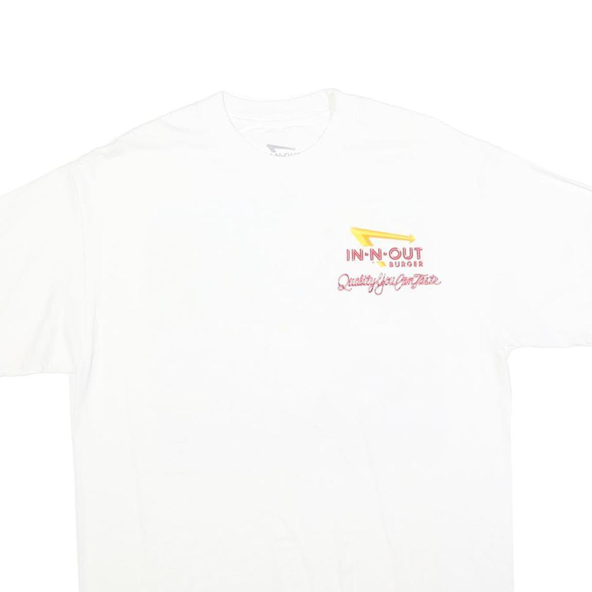 IN-N-OUT BURGER Mens White Graphic T-Shirt L Short Sleeve Crew Neck Casual