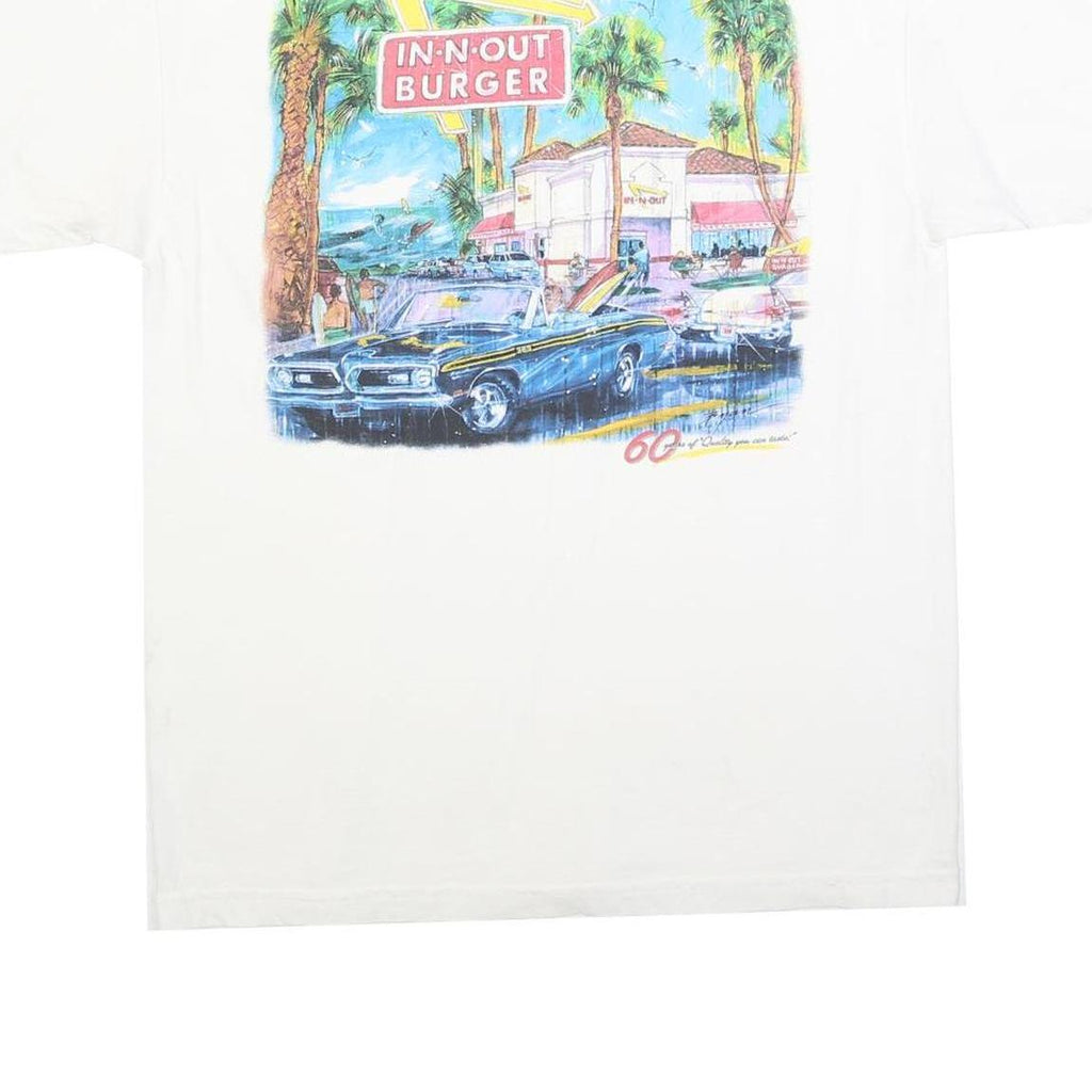IN-N-OUT BURGER Mens White Graphic T-Shirt L Short Sleeve Crew Neck Casual