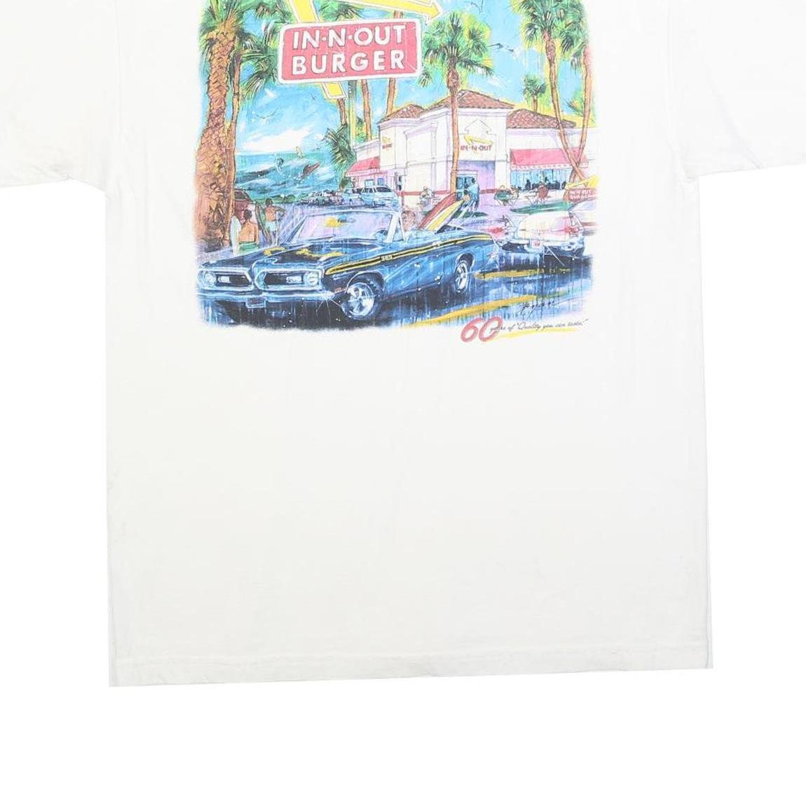 IN-N-OUT BURGER Mens White Graphic T-Shirt L Short Sleeve Crew Neck Casual