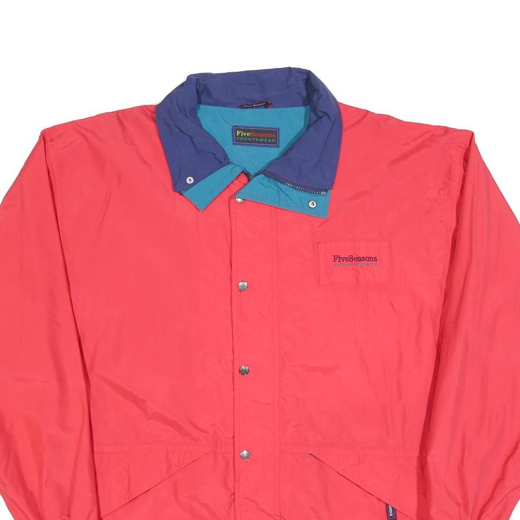 FIVE SEASONS Mens Red & Blue Outdoor Jacket XL Polyester Blend Plain Zip