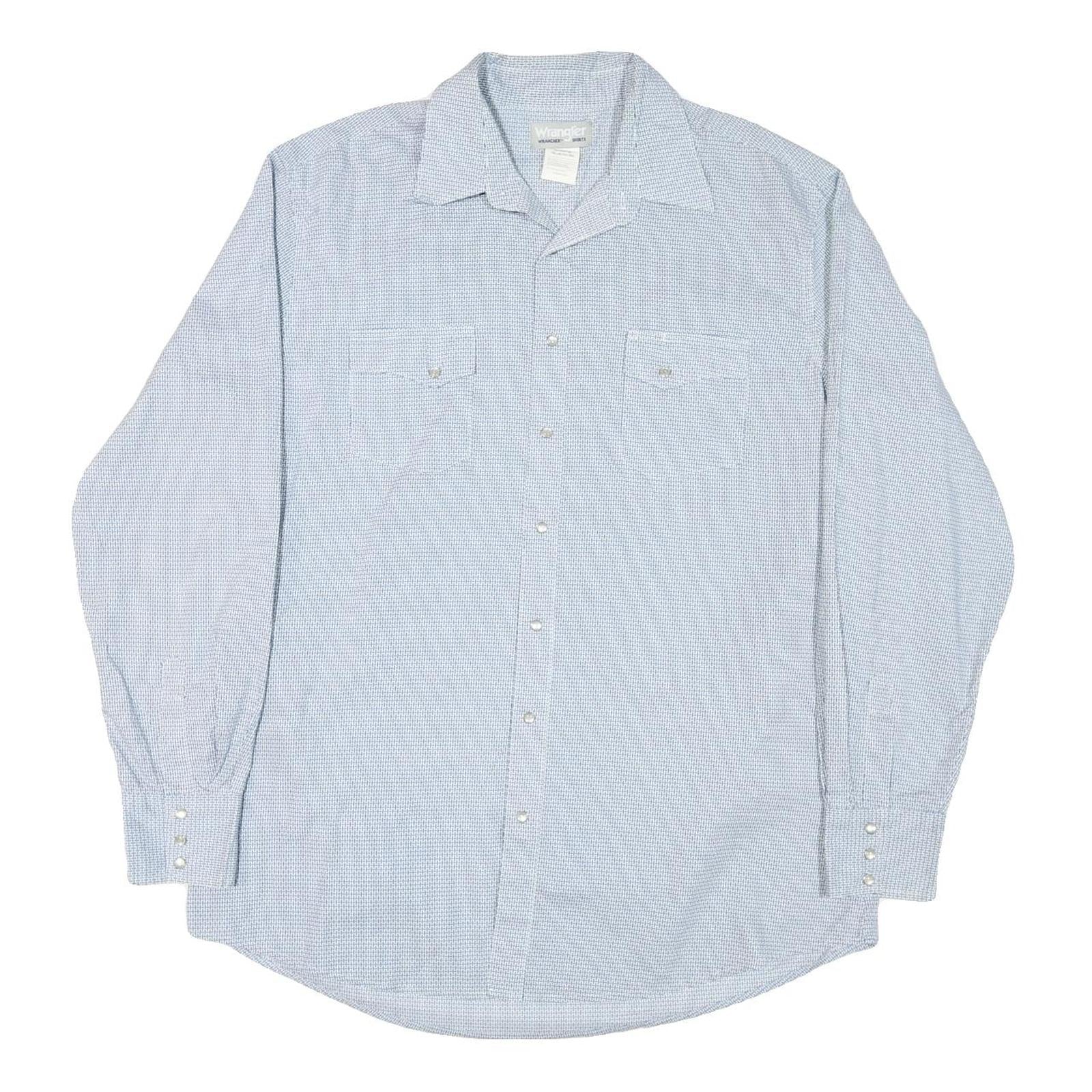 WRANGLER Mens Blue Shirt XL Casual Cotton Blend Long Sleeve Button Closure