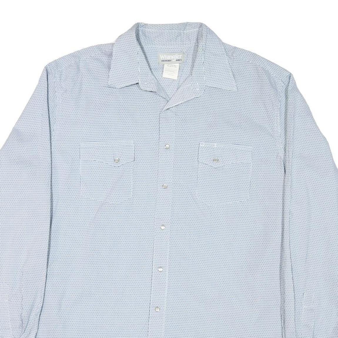 WRANGLER Mens Blue Shirt XL Casual Cotton Blend Long Sleeve Button Closure