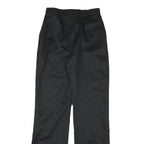 WRANGLER Womens Black Relaxed Straight Trousers W27 L32 Cotton Blend Zip