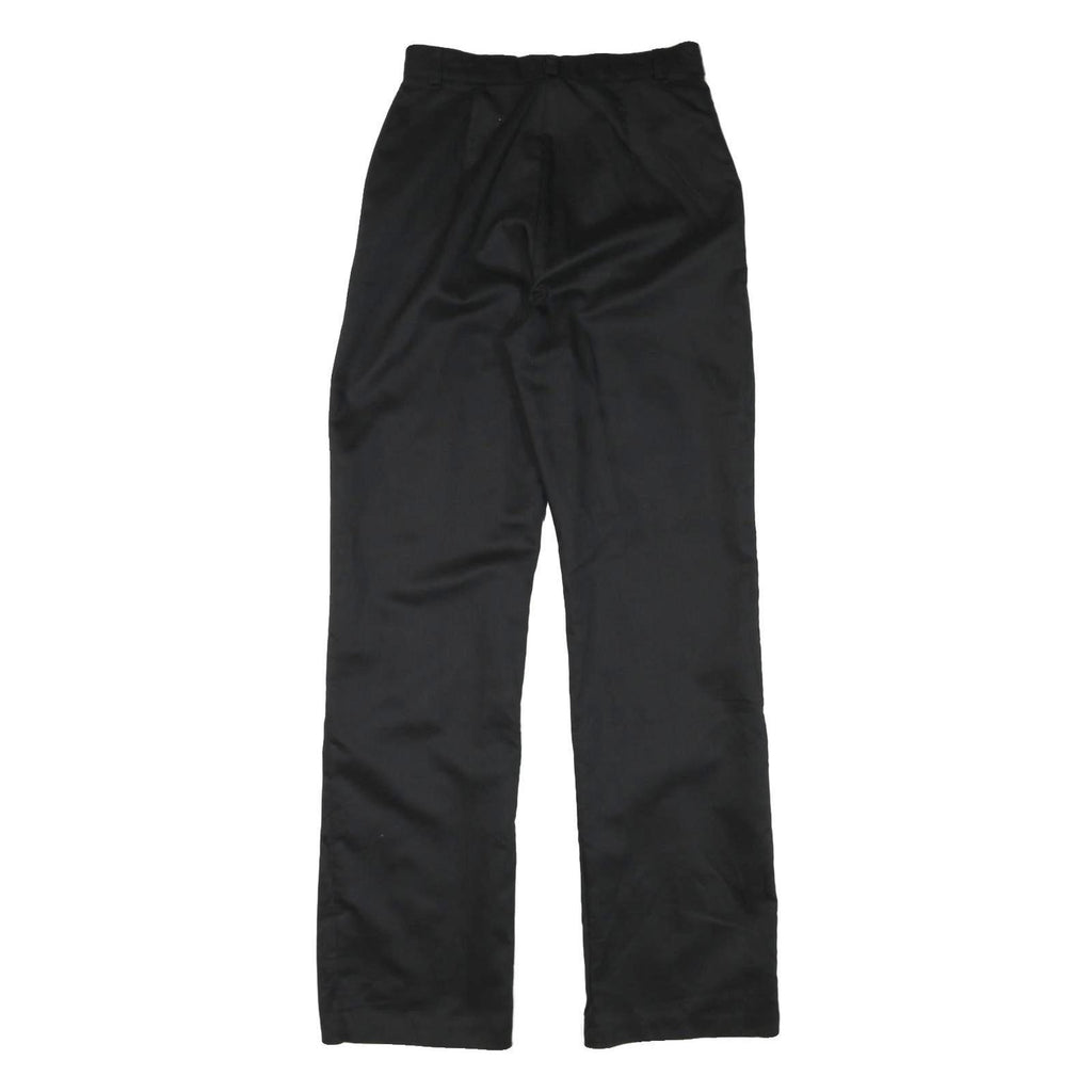 WRANGLER Womens Black Relaxed Straight Trousers W27 L32 Cotton Blend Zip