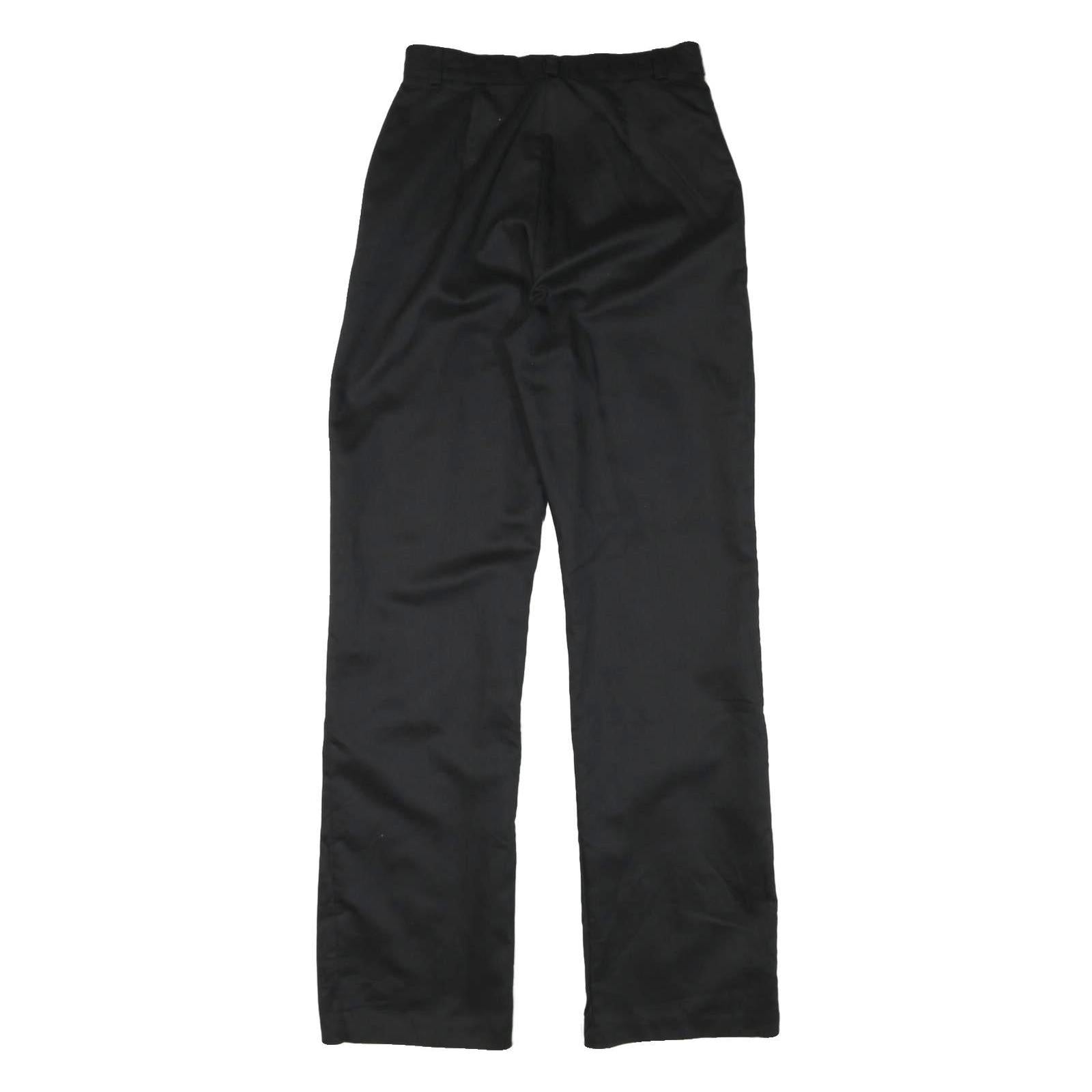 WRANGLER Womens Black Relaxed Straight Trousers W27 L32 Cotton Blend Zip