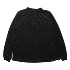 PAPAYA Womens Black Printed Long Sleeve High Neck Top UK 12 Cotton Blend Stylish