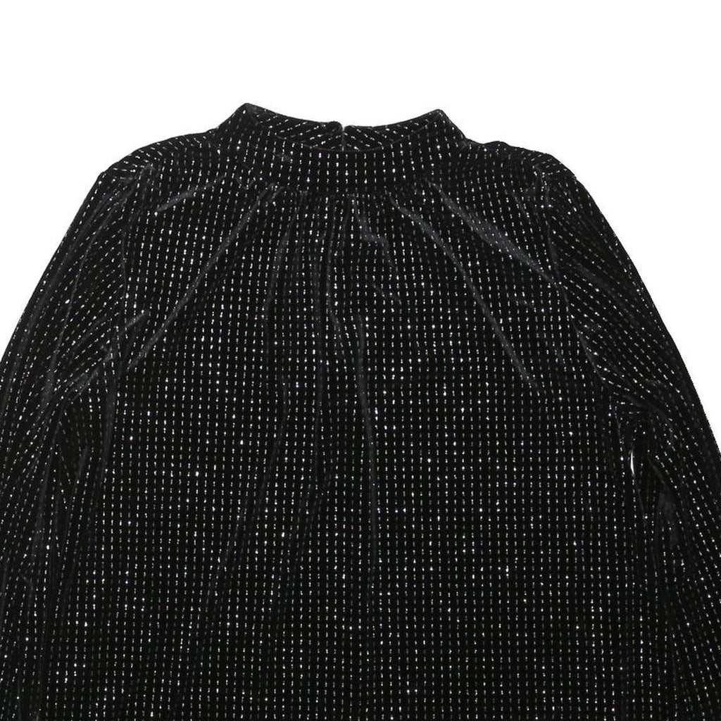 PAPAYA Womens Black Printed Long Sleeve High Neck Top UK 12 Cotton Blend Stylish