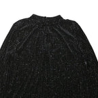 PAPAYA Womens Black Printed Long Sleeve High Neck Top UK 12 Cotton Blend Stylish