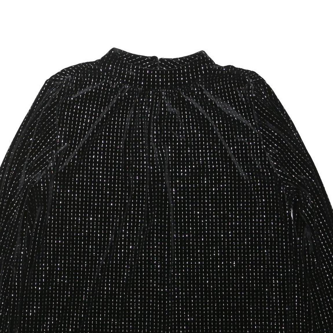 PAPAYA Womens Black Printed Long Sleeve High Neck Top UK 12 Cotton Blend Stylish