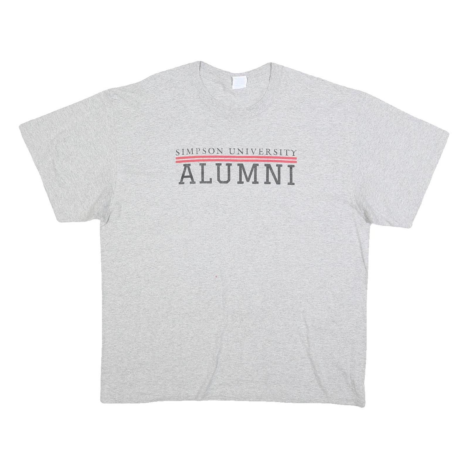 PORT & COMPANY Mens Grey Simpson University Alumni Graphic T-Shirt XL Short