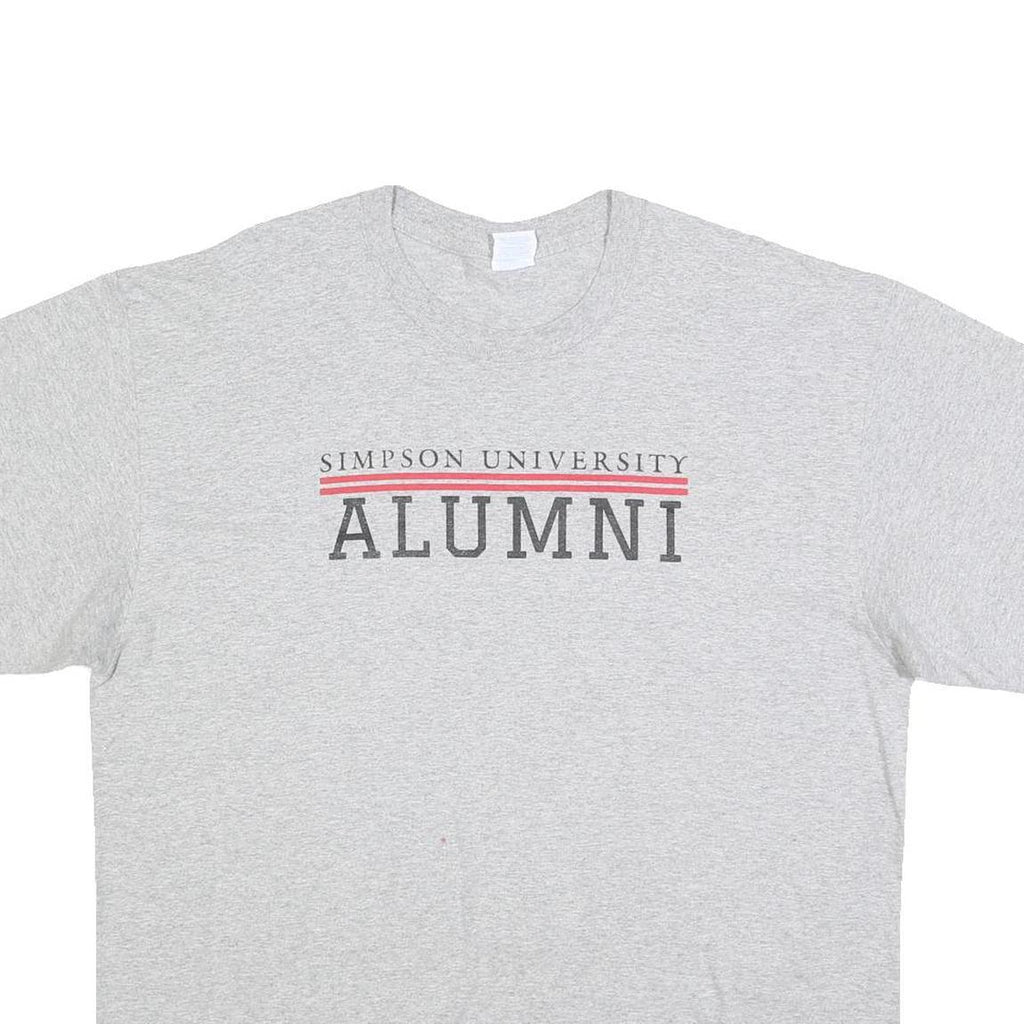 PORT & COMPANY Mens Grey Simpson University Alumni Graphic T-Shirt XL Short