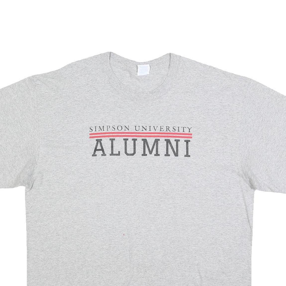 PORT & COMPANY Mens Grey Simpson University Alumni Graphic T-Shirt XL Short