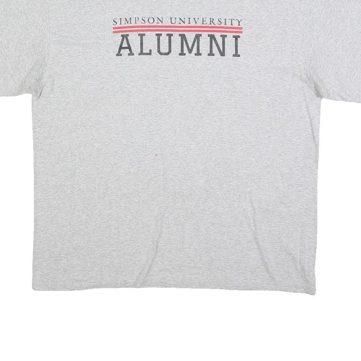 PORT & COMPANY Mens Grey Simpson University Alumni Graphic T-Shirt XL Short