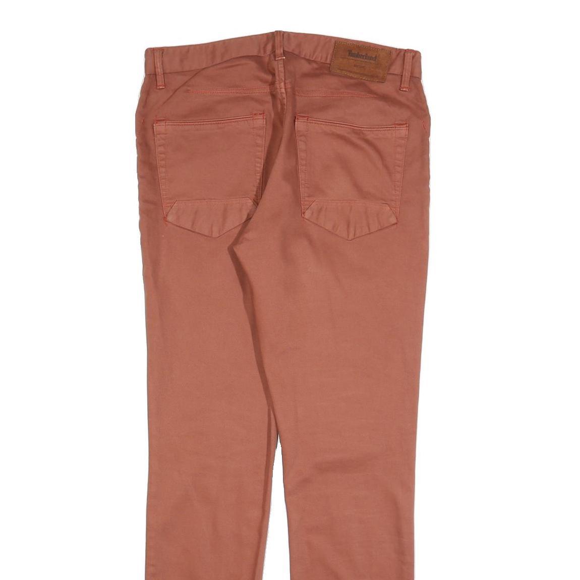 TIMBERLAND Mens Cotton Salmon Slim Straight Trousers W32 L32 Casual Stylish