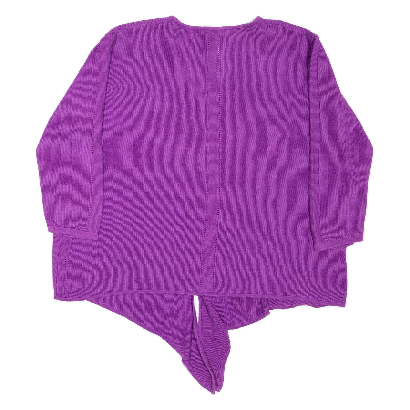 WHITE STUFF Womens Jumper Purple Tight Knit 3/4 Sleeve UK 12