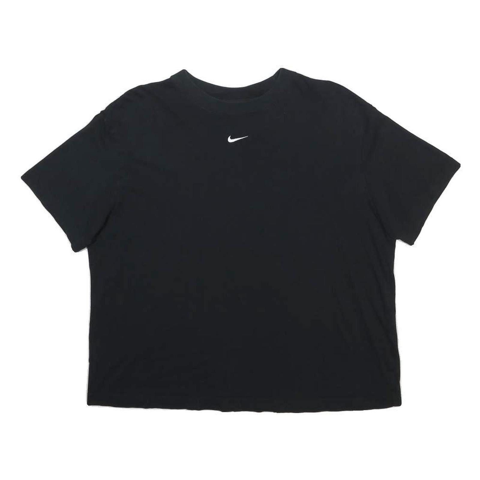 NIKE Womens Black Crop T-Shirt M Short Sleeve Crew Neck Sportswear