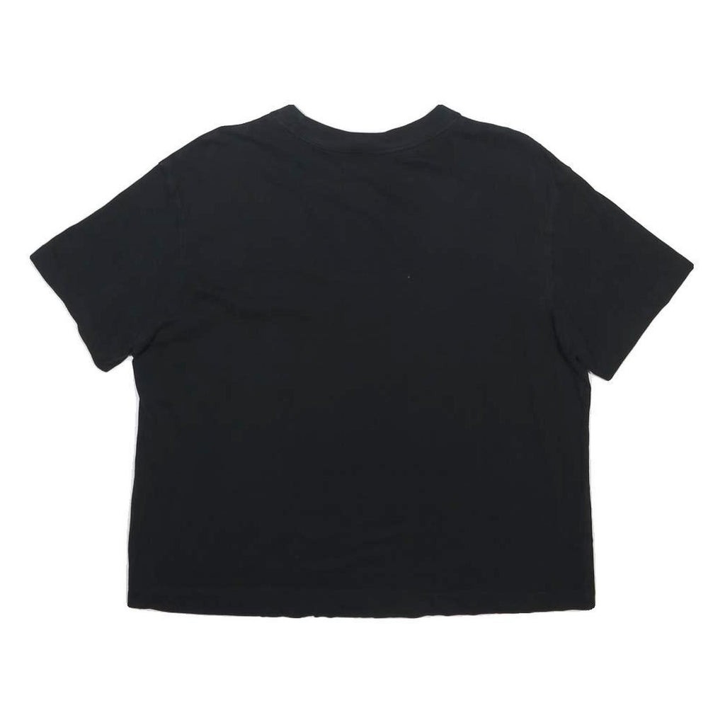 NIKE Womens Black Crop T-Shirt M Short Sleeve Crew Neck Sportswear