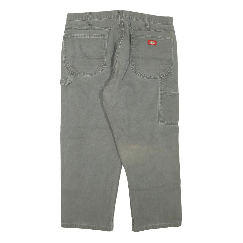 DICKIES Mens Regular Fit Straight Leg Denim Grey Cotton Blend W38 L23 Workwear