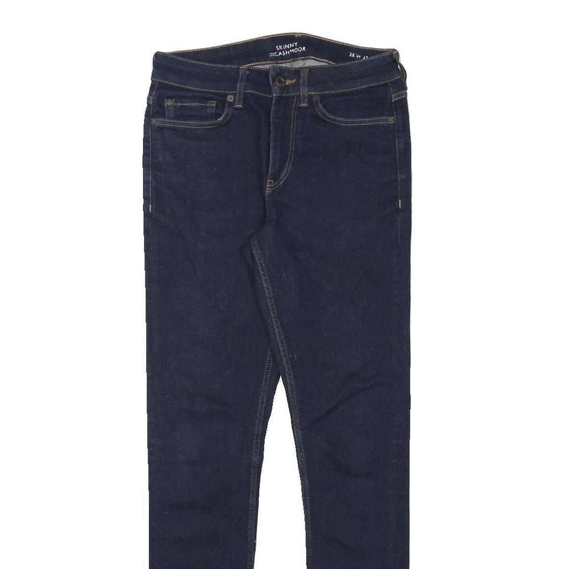 JACK WILLS Mens Slim Skinny Denim Dark Blue Cotton Blend Zip W28 L32 Stretch