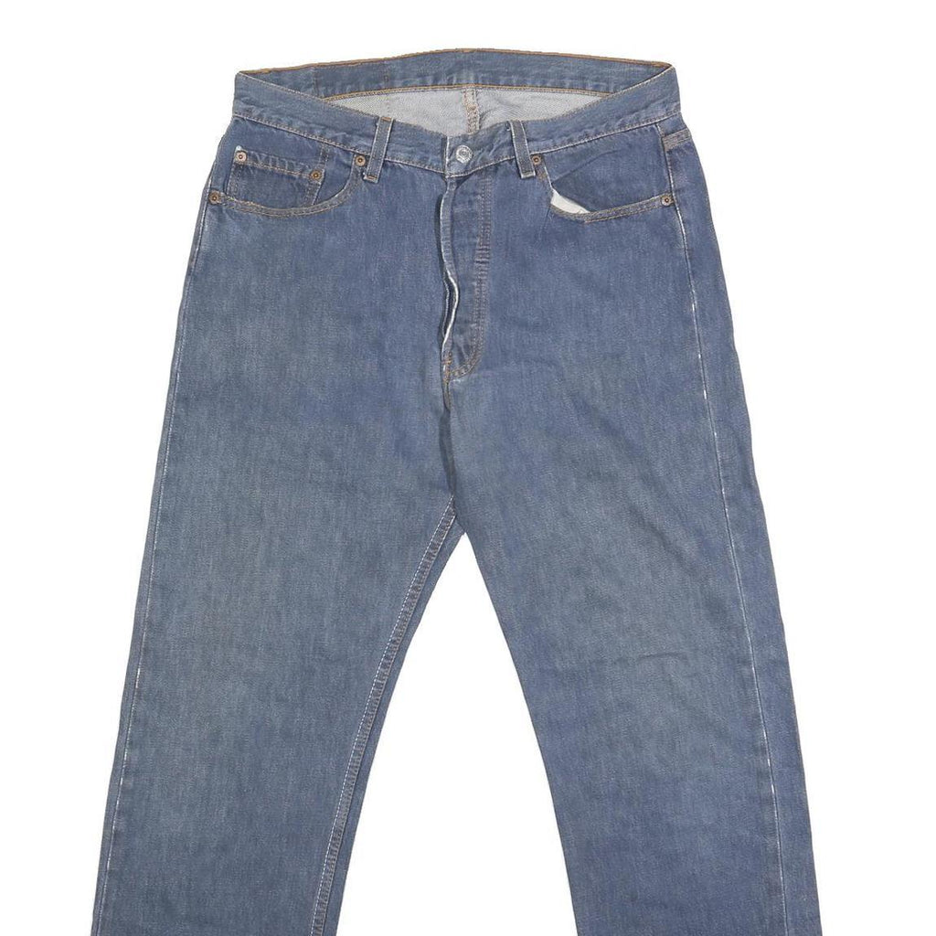 LEVI'S Mens Blue Regular Straight Denim Jeans W32 L32 Classic Cotton Button Fly