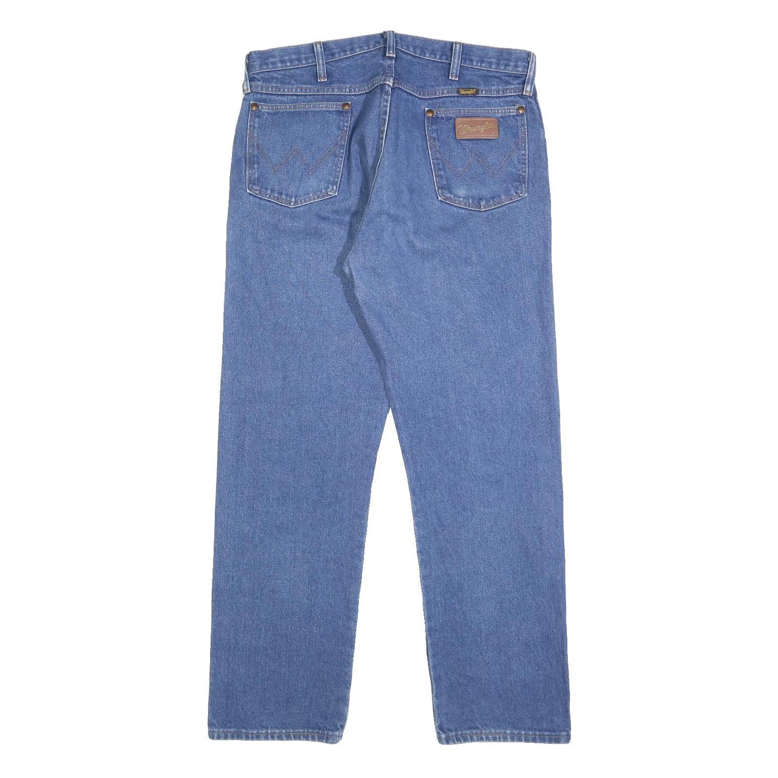 WRANGLER Mens Regular Blue Denim Jeans W33 L30 Classic Zip Closure