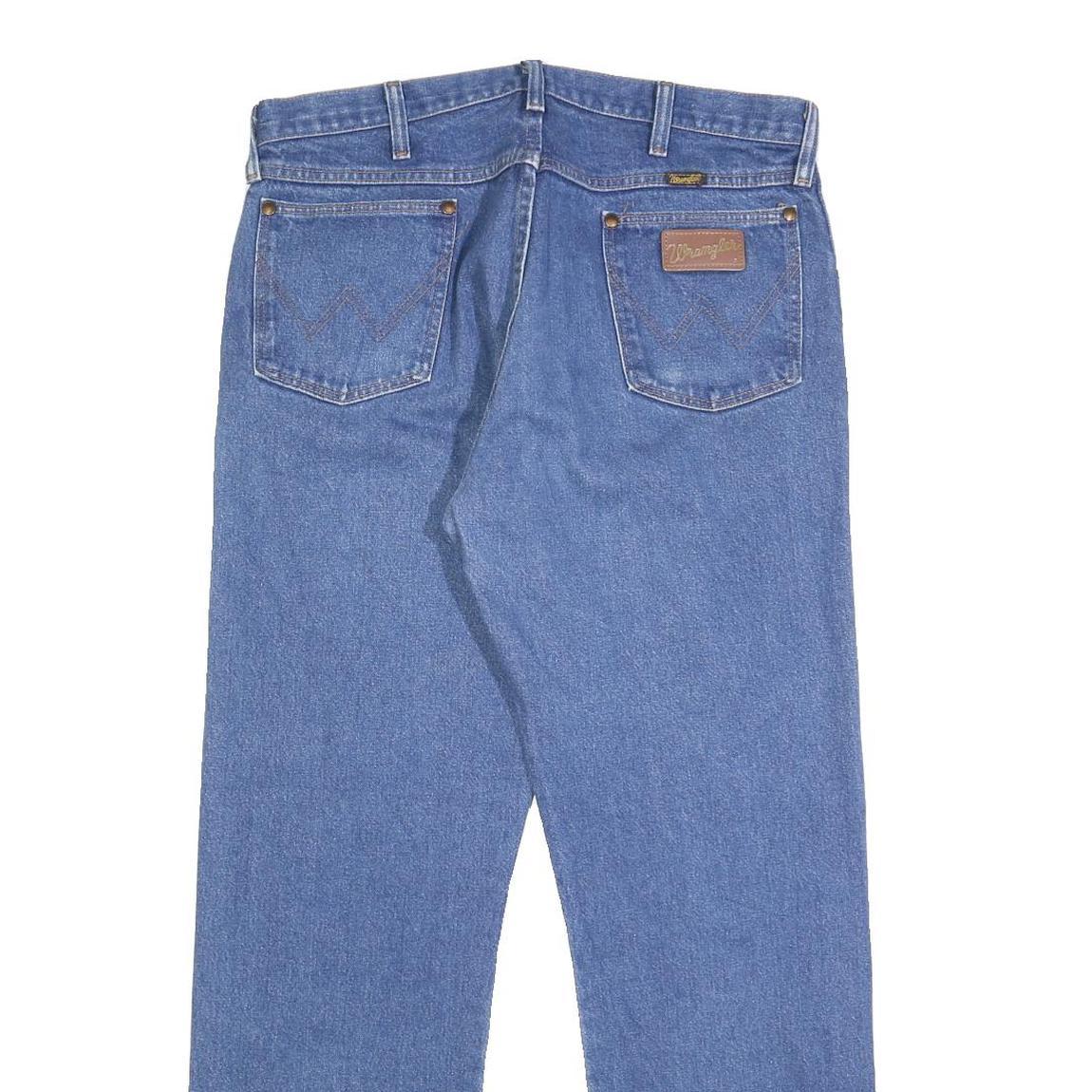 WRANGLER Mens Regular Blue Denim Jeans W33 L30 Classic Zip Closure