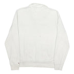 TOMMY HILFIGER Mens White 1/4 Zip XL Cotton Sweatshirt Pullover Casual