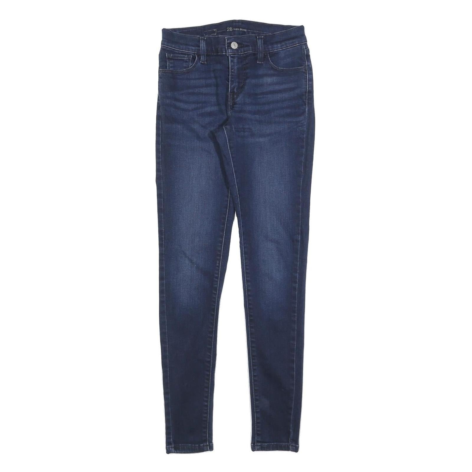 LEVI'S Womens Jeans Blue Slim Skinny Denim Medium W26 L30 Stylish Zip Closure