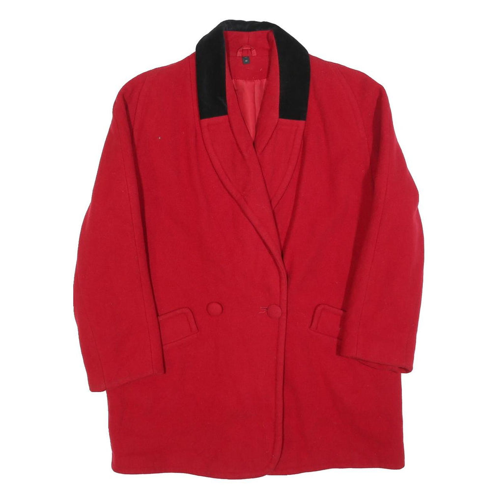 YESSICA Womens Red & Black Wool Button Jacket L Classic Tailored Fit