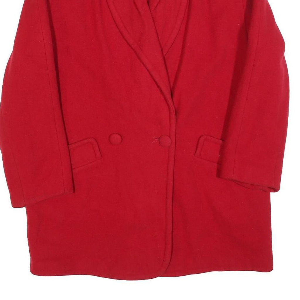 YESSICA Womens Red & Black Wool Button Jacket L Classic Tailored Fit